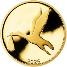 2025 Dukát k narození dítěte - čáp