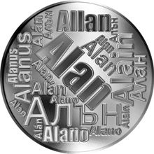 Česká jména - Alan - velká stříbrná medaile 1 Oz