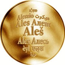 Česká jména - Aleš - velká zlatá medaile 1 Oz