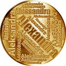 Česká jména - Alexandra - velká zlatá medaile 1 Oz