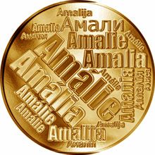 Česká jména - Amálie - velká zlatá medaile 1 Oz