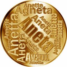 Česká jména - Aneta - velká zlatá medaile 1 Oz