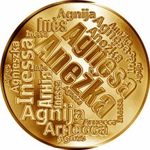 Česká jména - Anežka - velká zlatá medaile 1 Oz