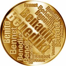 Česká jména - Benedikt - velká zlatá medaile 1 Oz