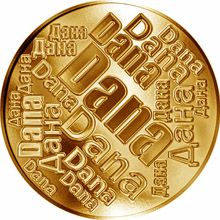 Česká jména - Dana - velká zlatá medaile 1 Oz