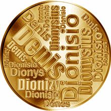 Česká jména - Denis - velká zlatá medaile 1 Oz