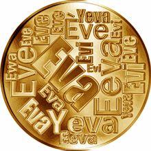 Česká jména - Eva - velká zlatá medaile 1 Oz