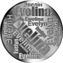Česká jména - Evelína - velká stříbrná medaile 1 Oz