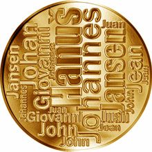Česká jména - Hanuš - velká zlatá medaile 1 Oz