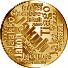 Česká jména - Jakub - velká zlatá medaile 1 Oz