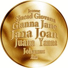 Česká jména - Jana - velká zlatá medaile 1 Oz