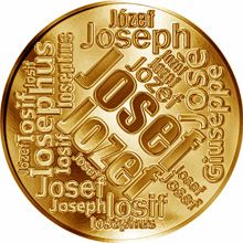 Česká jména - Josef - velká zlatá medaile 1 Oz