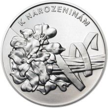 Vše nejlepší k narozeninám 25 mm stříbro b.k.