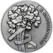 Vše nejlepší k narozeninám 25 mm stříbro patina