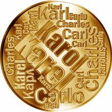 Česká jména - Karel - velká zlatá medaile 1 Oz