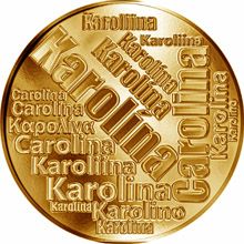 Česká jména - Karolína - velká zlatá medaile 1 Oz