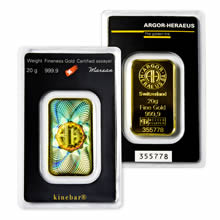 Otevřete Argor Heraeus SA 20 gramů KINEBAR - Investiční zlatý slitek - Set 10ks slitků