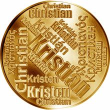 Česká jména - Kristián - velká zlatá medaile 1 Oz