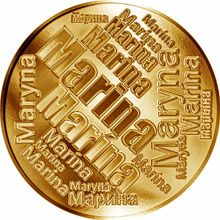 Česká jména - Marina - velká zlatá medaile 1 Oz