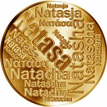 Česká jména - Nataša - velká zlatá medaile 1 Oz