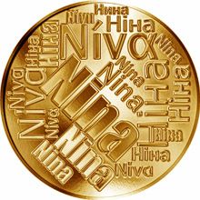 Česká jména - Nina - velká zlatá medaile 1 Oz