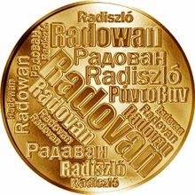 Česká jména - Radovan - velká zlatá medaile 1 Oz