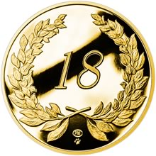 Zlatý dukát k životnímu výročí 18 let Proof