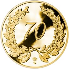 Zlatý dukát k životnímu výročí 70 let Proof