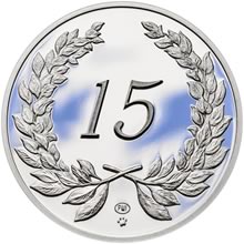 Medaile k životnímu výročí 15 let - 1 Oz stříbro Proof