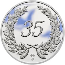 Medaile k životnímu výročí 35 let - 1 Oz stříbro Proof