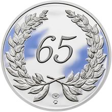 Medaile k životnímu výročí 65 let - 1 Oz stříbro Proof