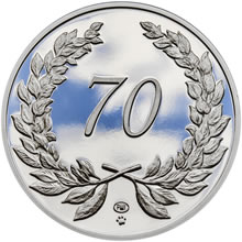 Medaile k životnímu výročí 70 let - 1 Oz stříbro Proof