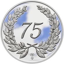 Medaile k životnímu výročí 75 let - 1 Oz stříbro Proof