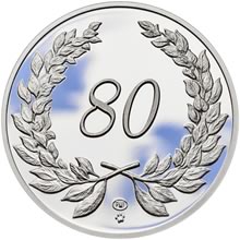 Medaile k životnímu výročí 80 let - 1 Oz stříbro Proof