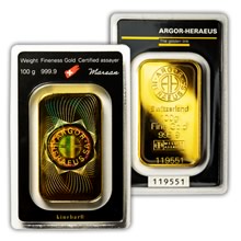 Otevřete Argor Heraeus SA 100 gramů KINEBAR - Investiční zlatý slitek