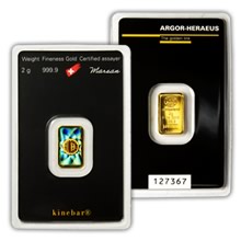 Otevřete Argor Heraeus SA 2 gramy - KINEBAR - Investiční zlatý slitek