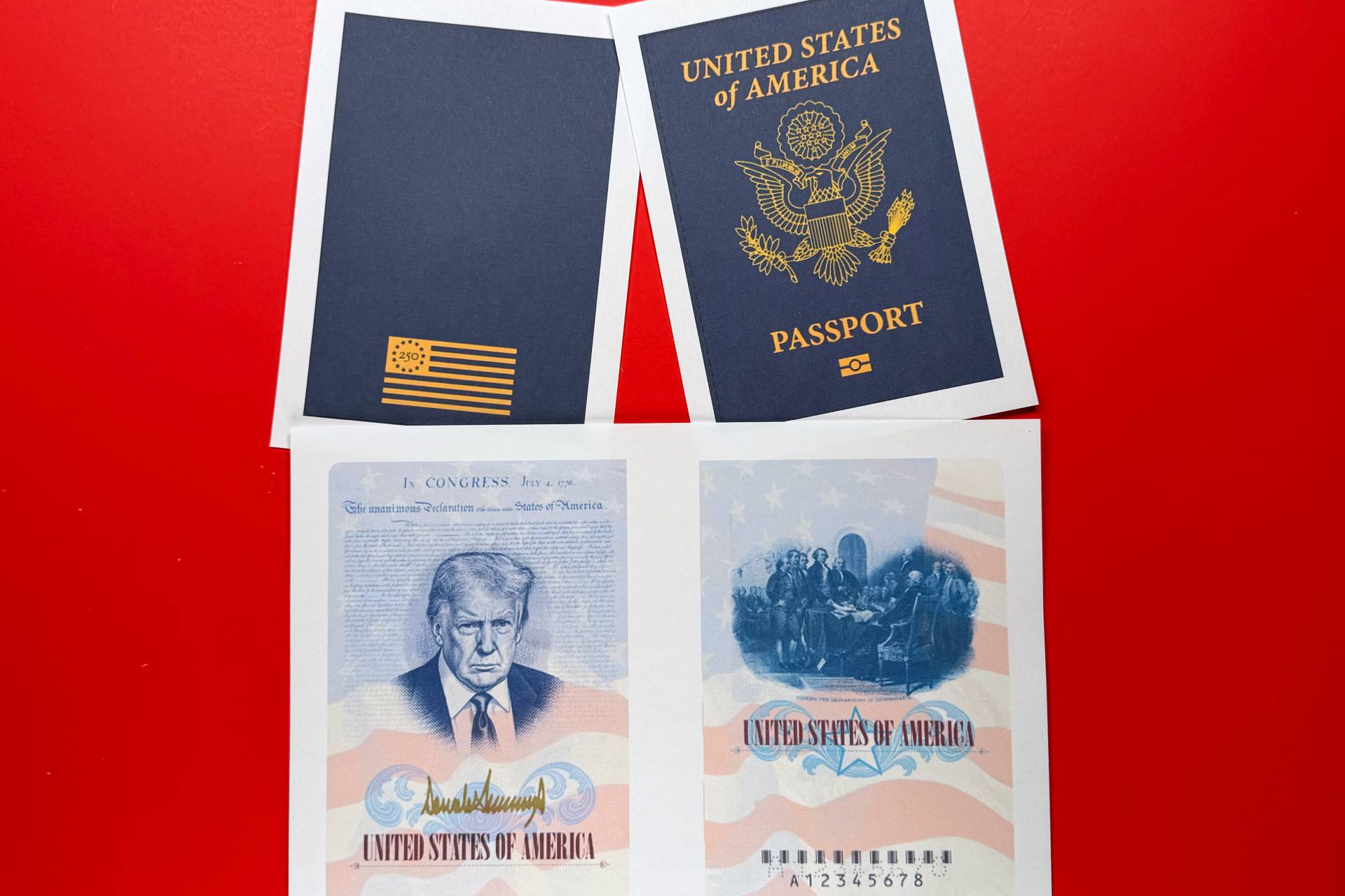 USA ke 250. výročí vyhlášení nezávislosti vydají pasy s vyobrazením Trumpa