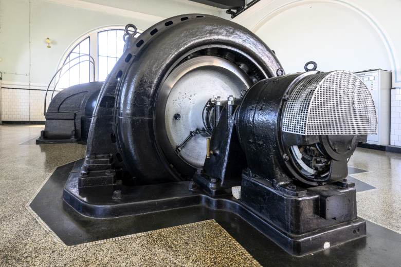Ve vodní elektrárně v Miřejovicích funguje i jedna z prvorepublikových turbín
