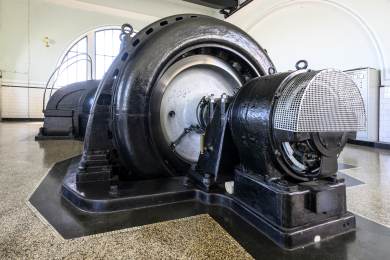 Ve vodní elektrárně v Miřejovicích funguje i jedna z prvorepublikových turbín