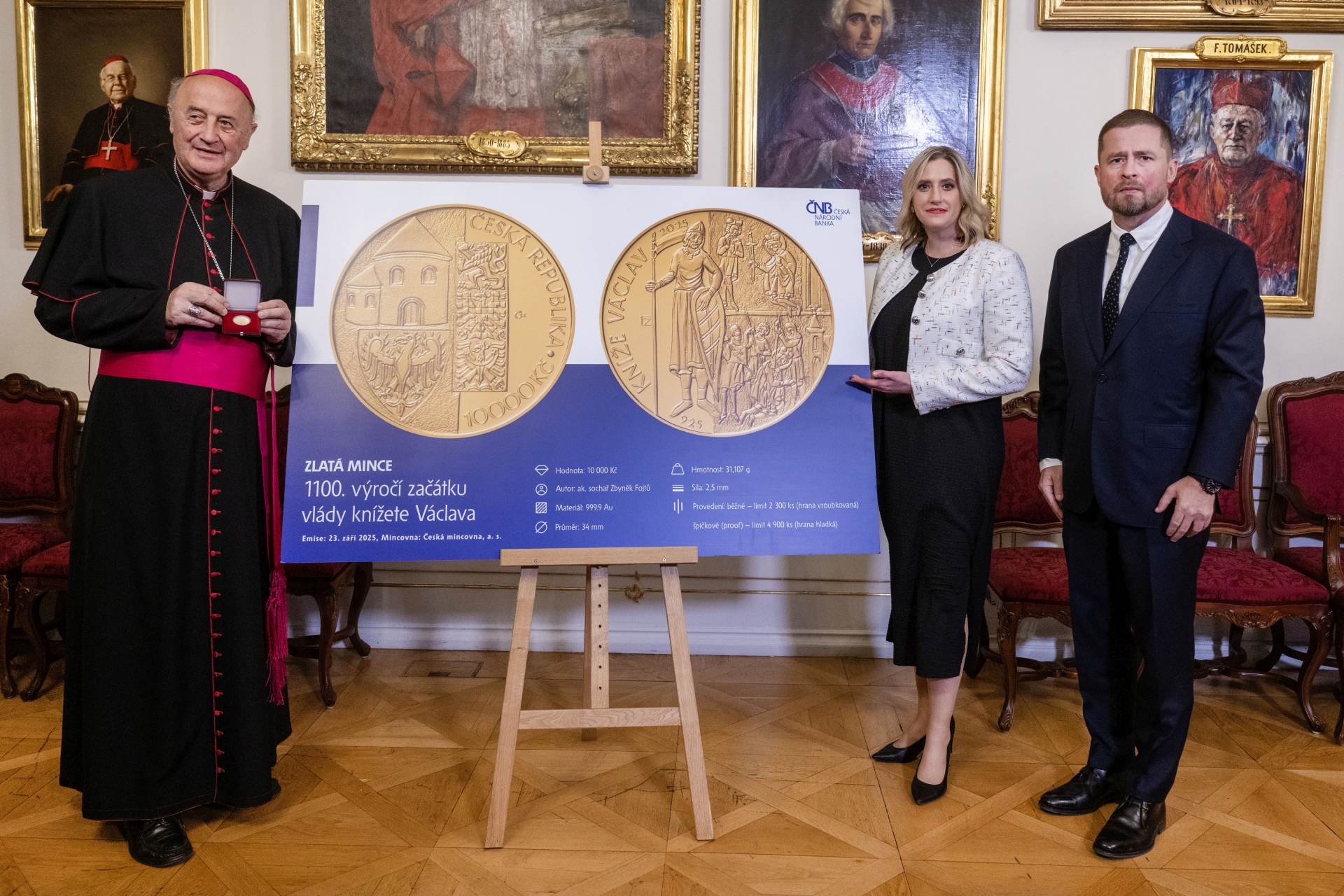 Nová mince o hodnotě 10.000 Kč připomíná vládu knížete Václava