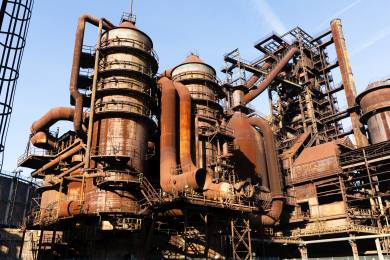 Odboráři v Ostravě manifestovali pod vysokou pecí na podporu evropského průmyslu