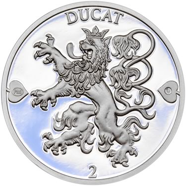 Náhled Averzní strany - 2019 - Proof - Česká heraldika. Lev. - 2 dukát Ag