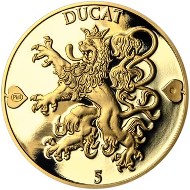 Náhled Averzní strany - 2019 - Proof - Česká heraldika. Lev. - 5 dukát Au