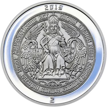 Náhled Reverzní strany - 2019 - Proof - Karel IV - 2 dukát Ag