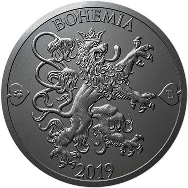 Náhled Reverzní strany - 2019 - patina - Česká heraldika. Lev. - 10 dukát Ag