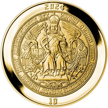 Náhled Reverzní strany - 2024 - Proof - Karel IV - 10 dukát Au