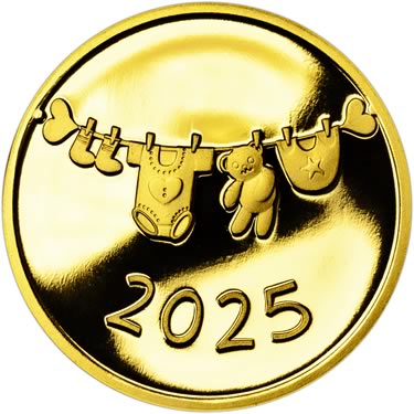 Náhled Averzní strany - 2025 Dukát k narození dítěte - kočárek