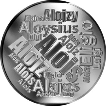 Náhled Averzní strany - Česká jména - Alois - velká stříbrná medaile 1 Oz