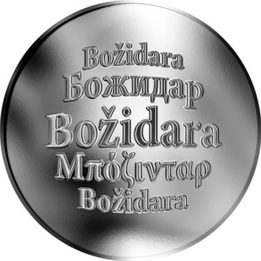 Náhled Averzní strany - Slovenská jména - Božidara - velká stříbrná medaile 1 Oz