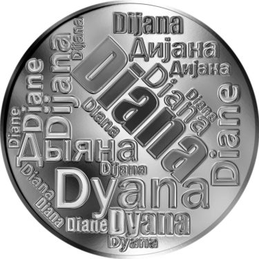 Náhled Averzní strany - Česká jména - Diana - velká stříbrná medaile 1 Oz